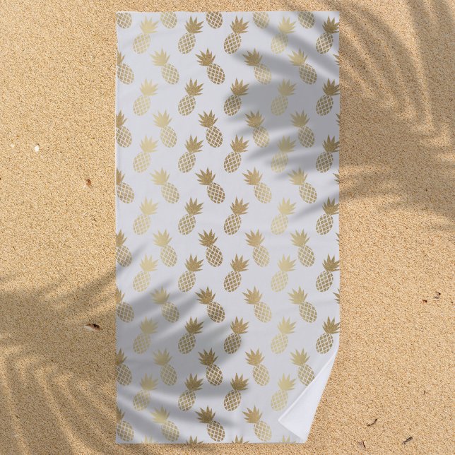Toalla De Playa Patrón de piña dorada (Subido por el creador)