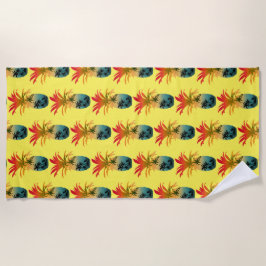 Toalla De Playa patrón de puesta de sol de piña