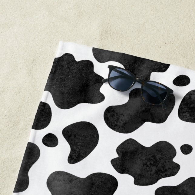 Toalla De Playa Patrón de puntos de vaca Impresión de animales bla (In situ)
