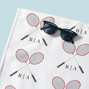 Toalla De Playa Patrón de raqueta de Badminton personalizado Monog