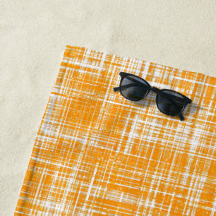 Toalla De Playa Patrón de raya moderna amarillo naranja