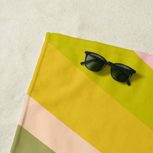 Toalla De Playa Patrón de rayas de cítricos moderno brillante (In situ)