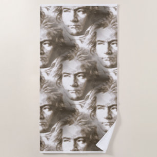Toalla De Playa Patrón de retrato de Beethoven
