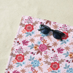Toalla De Playa Patrón de Rosas inspirados en otoño Imprimir toall