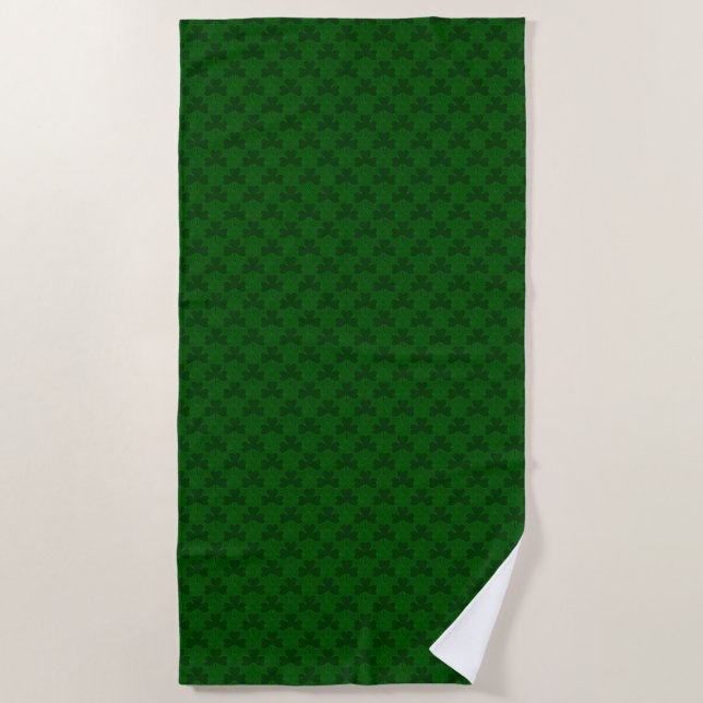 Toalla De Playa Patrón de Shamrock (Anverso)