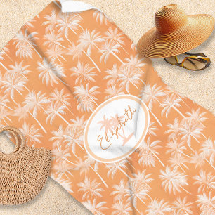 Toalla De Playa Patrón de silueta de árbol de palmas hawaiano Taca