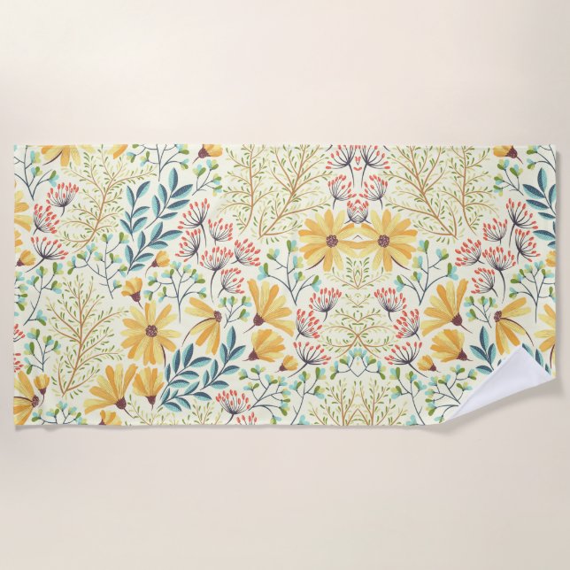 Toalla De Playa Patrón de superficie floral - Papel de escritorio  (Anverso)