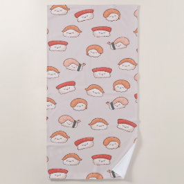 Toalla De Playa Patrón de sushi nigiri sin soldadura