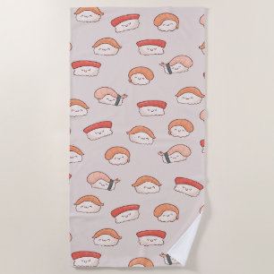 Toalla De Playa Patrón de sushi nigiri sin soldadura