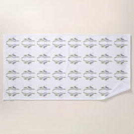 Toalla De Playa Patrón de tela de Snowdrop.