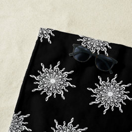 Toalla De Playa Patrón de tintes de árboles ornamentales negros