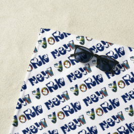 Toalla De Playa Patrón de tipografía de colores de la bandera del