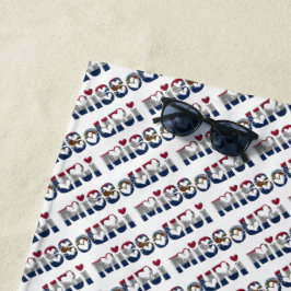 Toalla De Playa Patrón de tipografía de colores de la bandera del