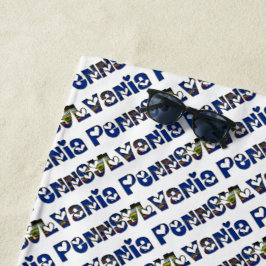 Toalla De Playa Patrón de tipografía de la bandera del estado de P