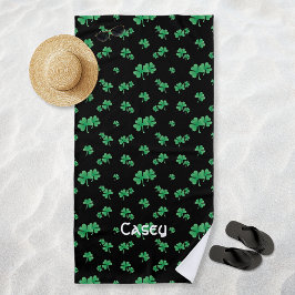 Toalla De Playa Patrón de Trébol Irlandés Personalizado
