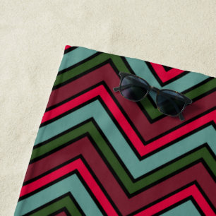 Toalla De Playa Patrón de zigzag de chevron colorido
