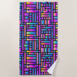 Toalla De Playa Patrón Estilo Moderno - Moda Tartán Geométrico