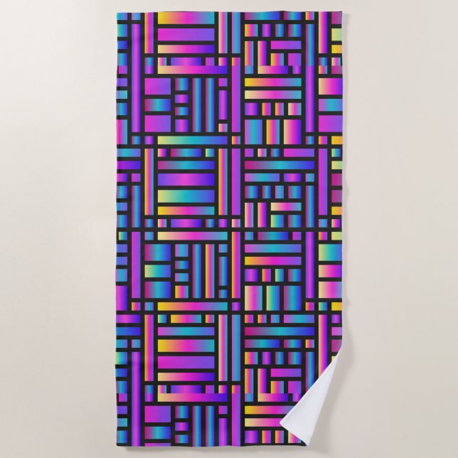 Toalla De Playa Patrón Estilo Moderno - Moda Tartán Geométrico (Anverso)