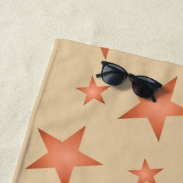Toalla De Playa Patrón estrellado en terracota naranja gradiente