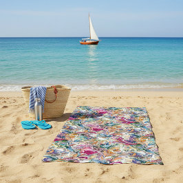 Toalla De Playa Patrón floral barroco