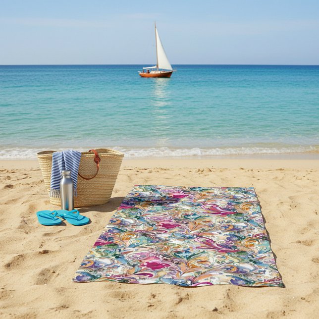 Toalla De Playa Patrón floral barroco (Subido por el creador)