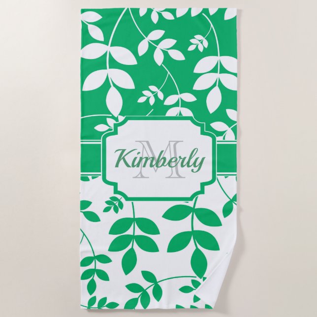 Toalla De Playa Patrón floral de corte (Anverso)