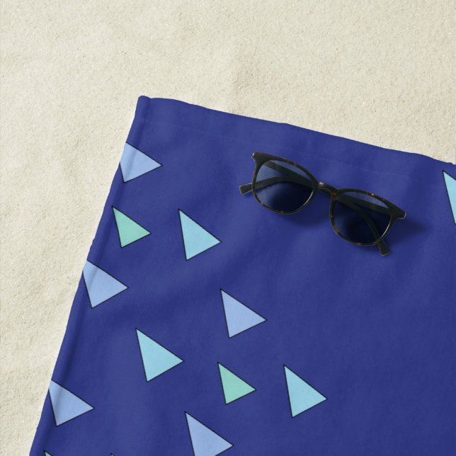 Toalla De Playa Patrón geométrico del triángulo azul (In situ)