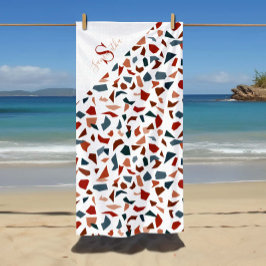 Toalla De Playa Patrón geométrico monogramado