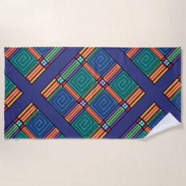 Toalla De Playa Patrón geométrico vibrante