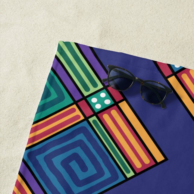 Toalla De Playa Patrón geométrico vibrante (In situ)