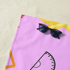 Toalla De Playa Patrón matemático en rosa
