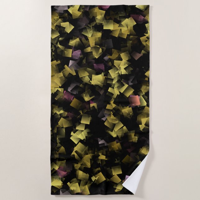 Toalla De Playa patrón, metalizado, diseño, textura, forma, cuadra (Anverso)