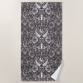 Toalla De Playa Patrón monocromo gótico