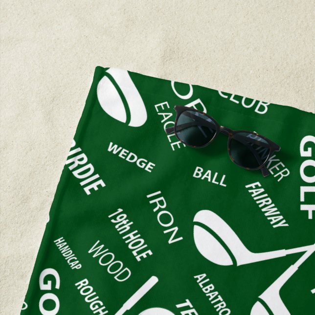 Toalla De Playa Patrón monogramado para el golfista (In situ)