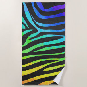 Toalla De Playa Patrón pintado de arco iris