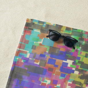 Toalla De Playa Patrón Pixelado Más Allá de los Colores del Arcoír