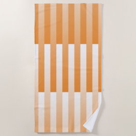 Toalla De Playa Patrón rayado blanco naranja