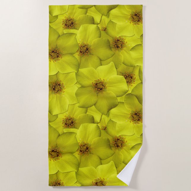 Toalla De Playa Patrón sin soldadura de Shrubby Cinquefoil (Anverso)