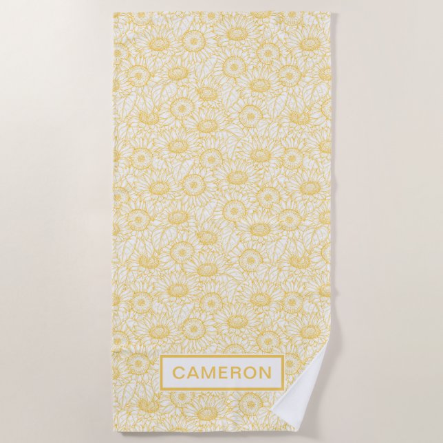 Toalla De Playa Patrón Sunflower (Anverso)