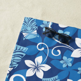 TOALLA DE PLAYA PATRÓN TIKI LUAU (AZUL BRILLANTE)