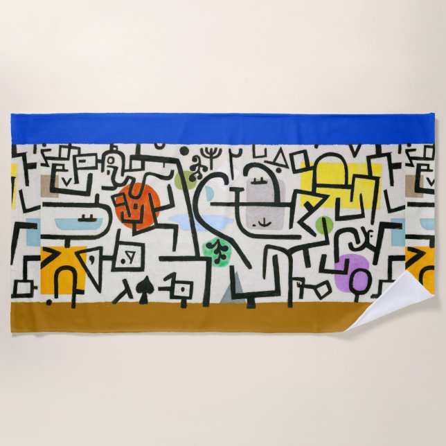 Toalla De Playa Paul Klee Rich Harbor Abstrae Expressionismo (Anverso)