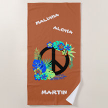 Paz Amor Nombre Tropical Hawaiano Isla Colorida