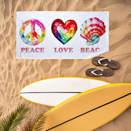 Toalla De Playa Peace Love Beach
