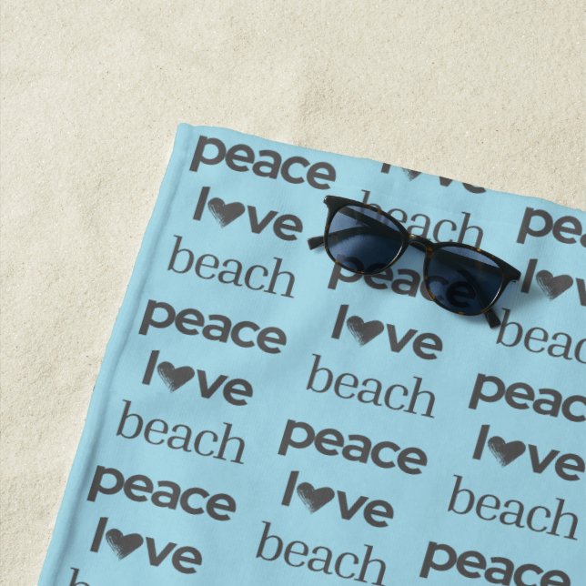 Toalla De Playa Peace Love Beach - Coastal Blue Ocean Life Pool (In situ)