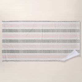 Toalla De Playa Peach Sage Modern Stripe Boho Minimalista
