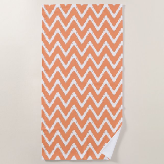 Toalla De Playa Peach Southern Cottage Chevrons (Anverso)