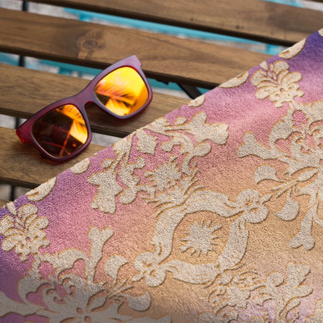 Toalla De Playa Peach Sunset Royal Damask (Subido por el creador)