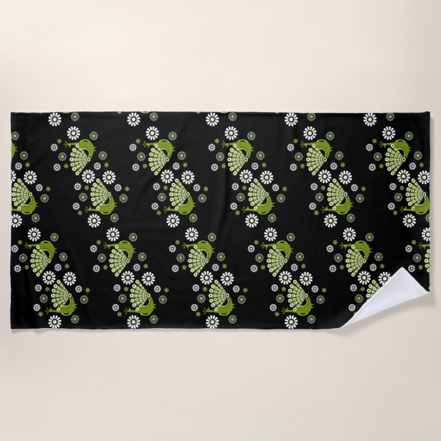 Toalla De Playa Peacock Art (Anverso)