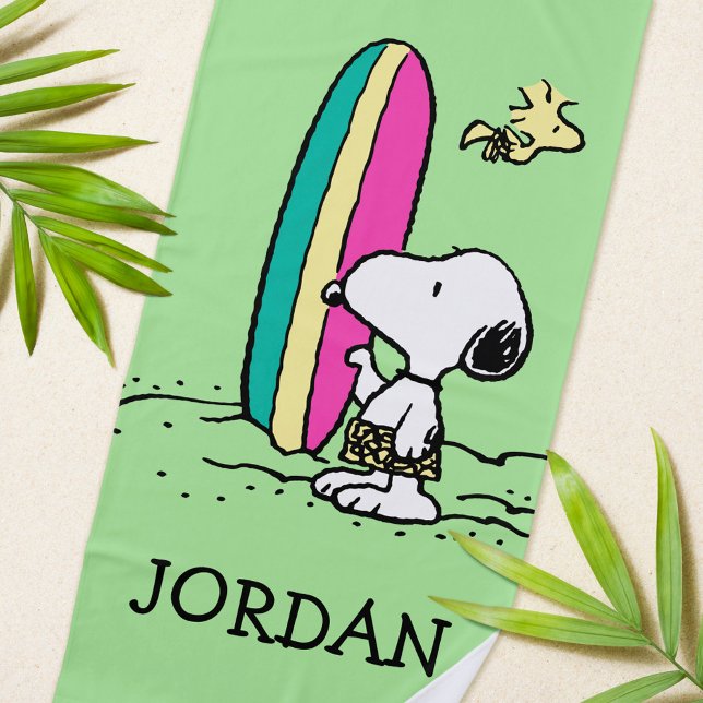 Toalla De Playa Peanuts | Snoopy & Woodstock | Add Your Name (Subido por el creador)