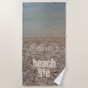Toalla De Playa Pebble Beach Life Photography Ocean Add Text